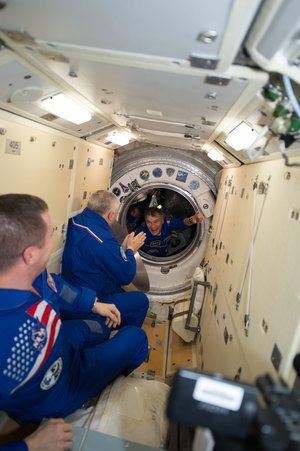 Paolo Nespoli enters the ISS