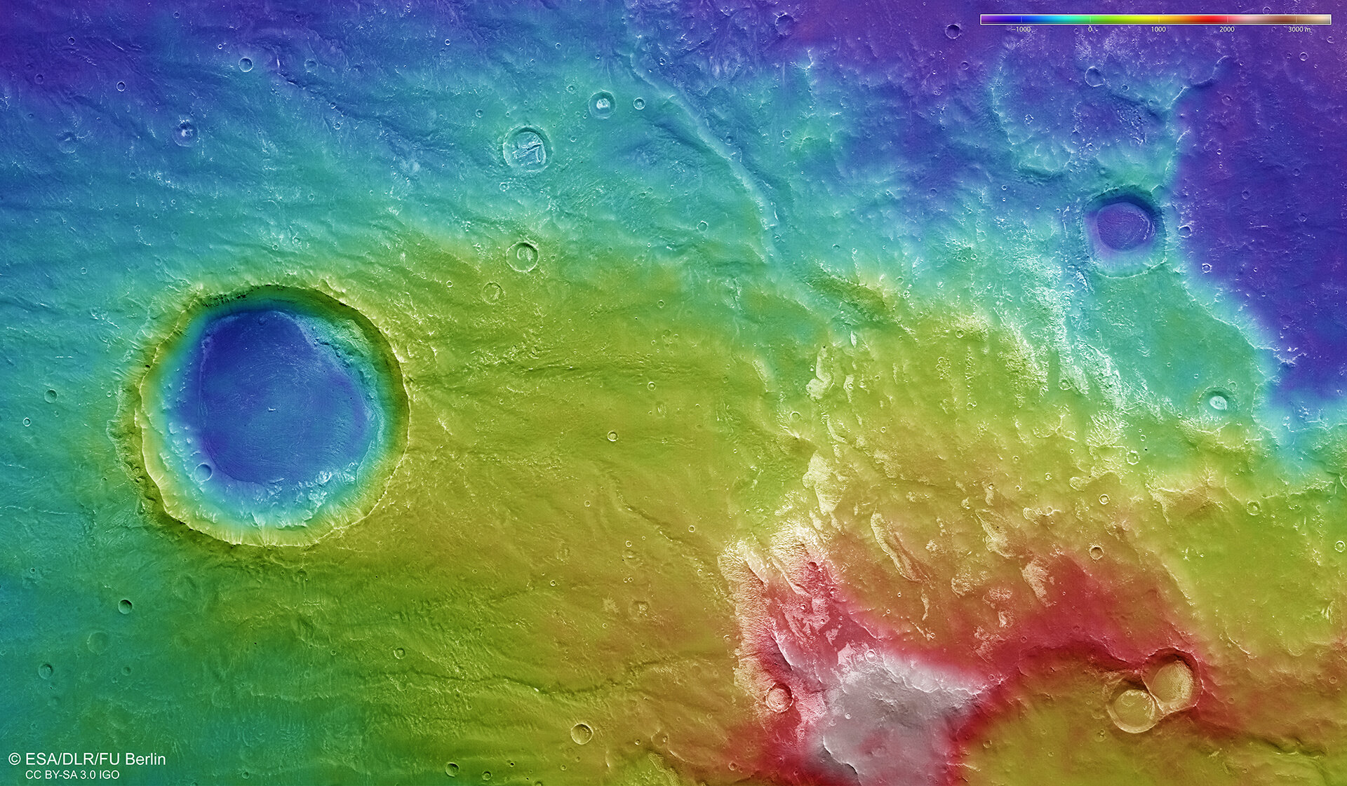 Thaumasia mountain topography