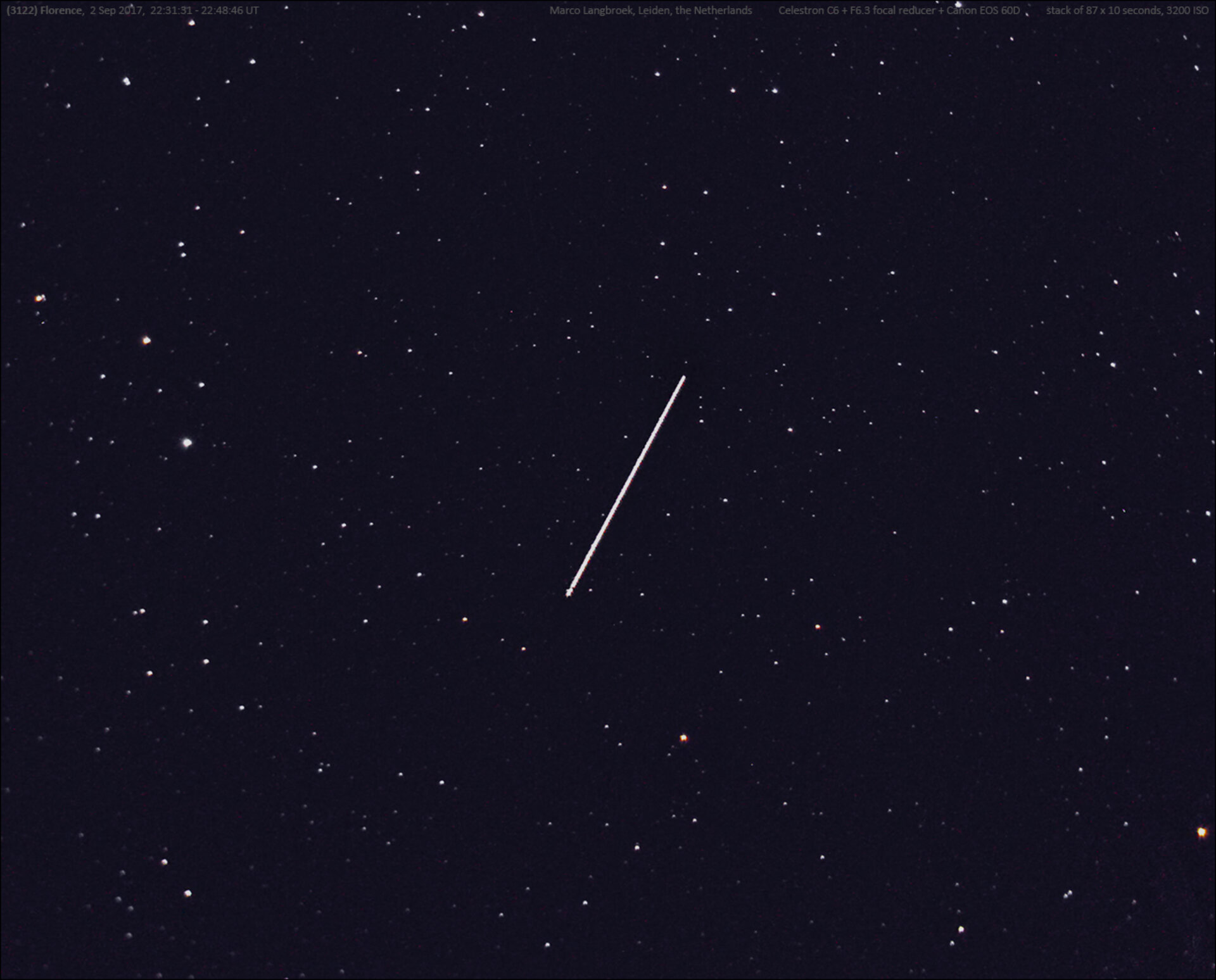 Asteroid Florence passing Earth