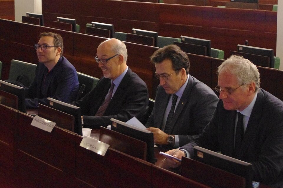 The jury. From the left: Prof. Philippe Achilleas, Prof. Sergio Marchisio, Dr. Marco Ferrazzani & Prof. Francesco Amicucci 