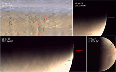 Dust clouds over Mars