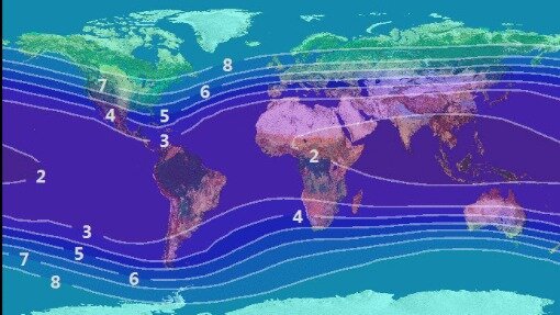 Current cosmic radiation map