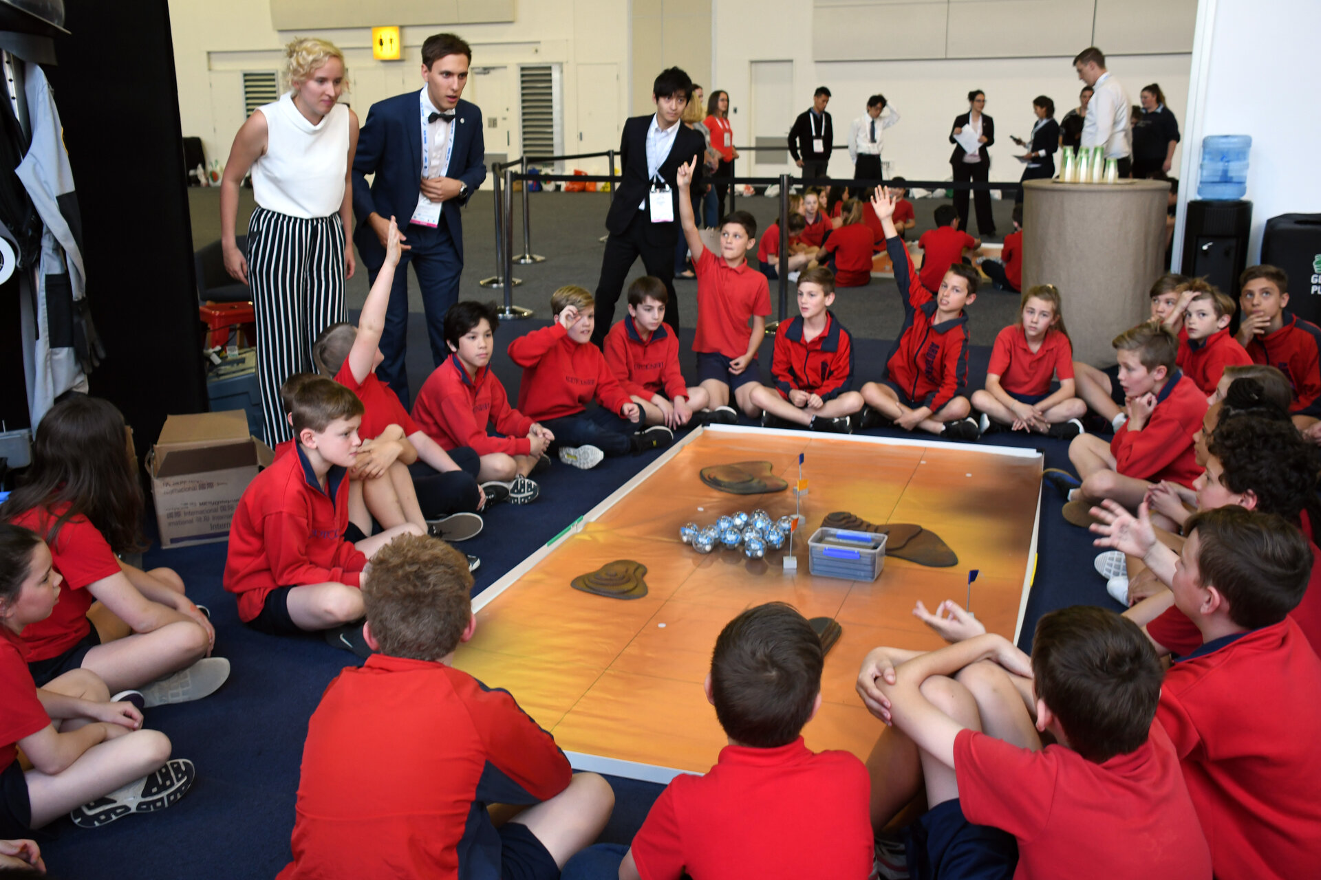 ESA-sponsored students assist with the educational outreach programme