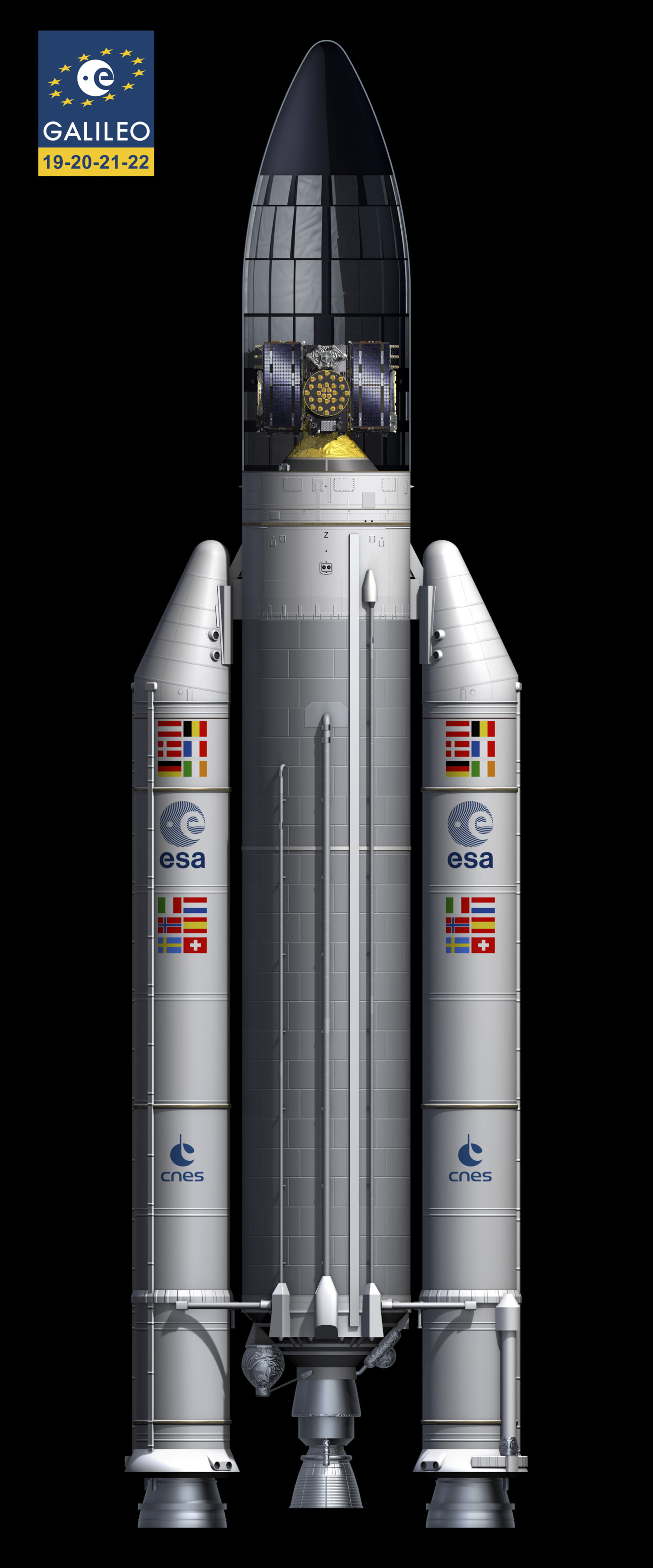 Galileos atop Ariane 5
