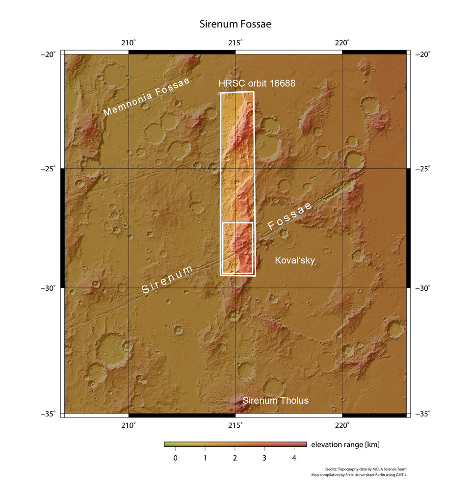 Sirenum Fossae en contexto