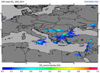 Sulphur dioxide over Europe from OMI
