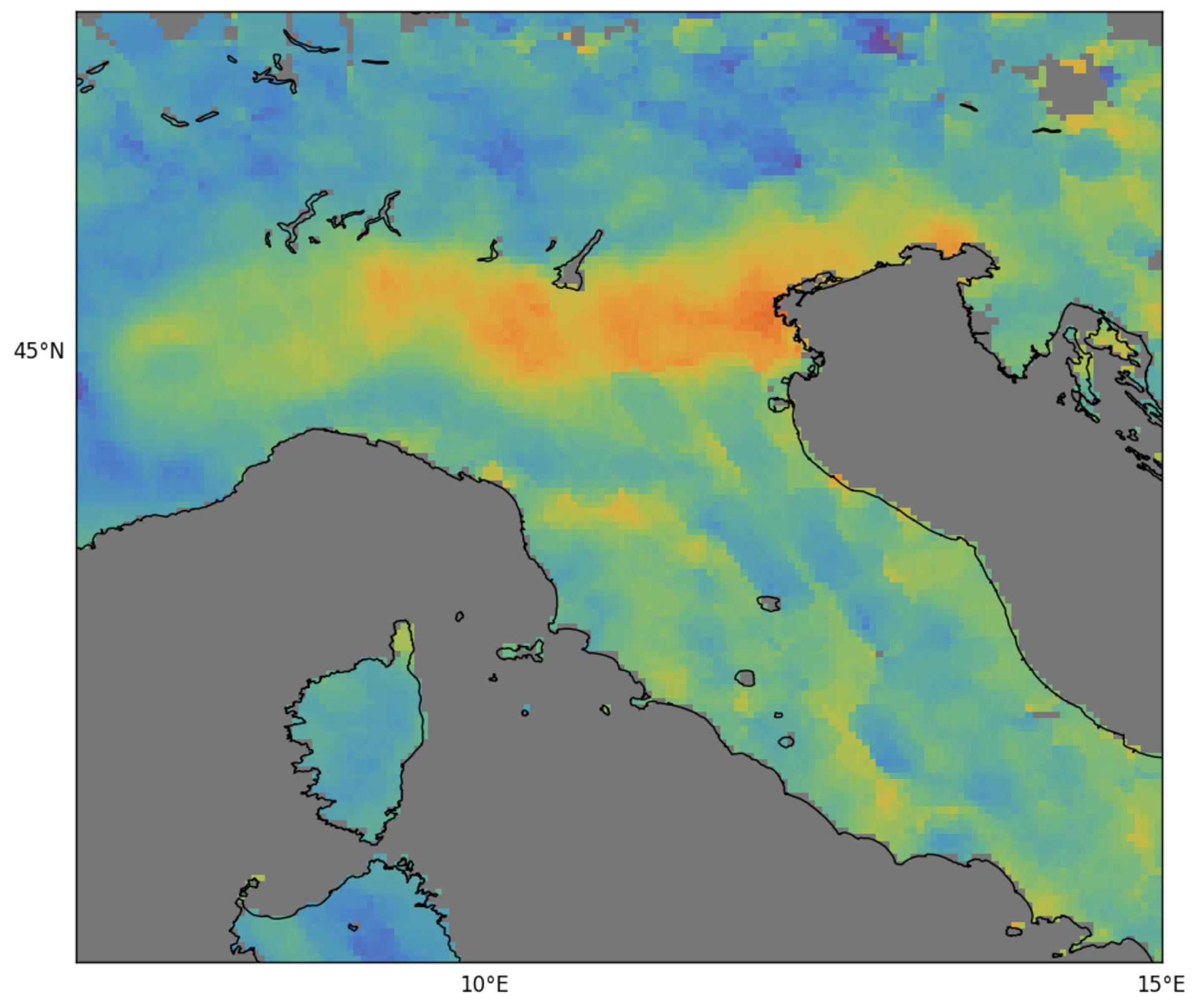 Carbon monoxide over northern Italy from Sentinel-5P