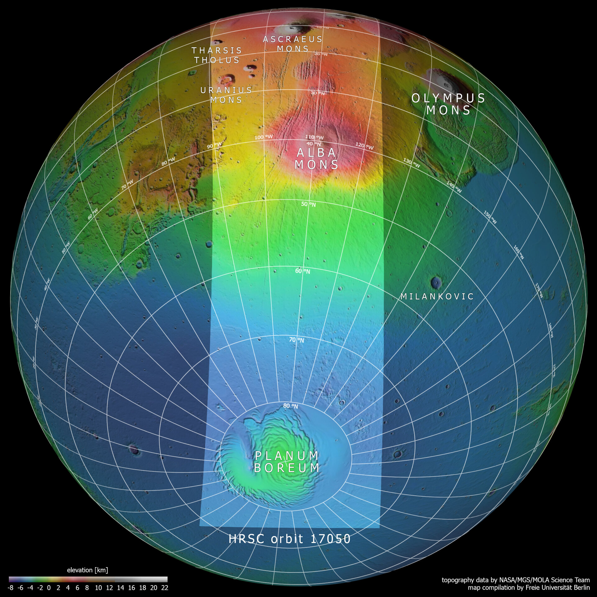 Mars topography