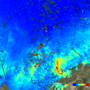 Nitrogen dioxide over west Germany