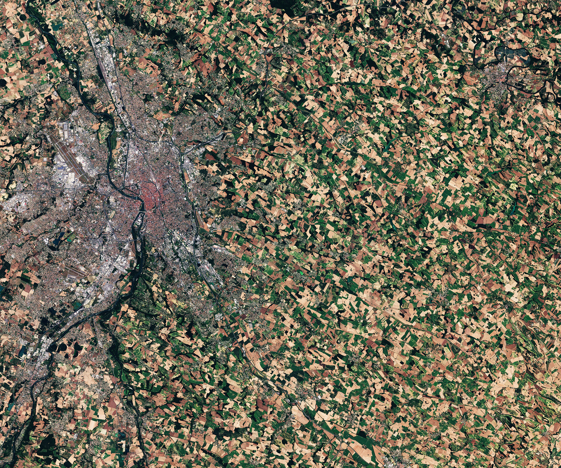 Toulouse et ses environs, observés par Sentinelle 2A