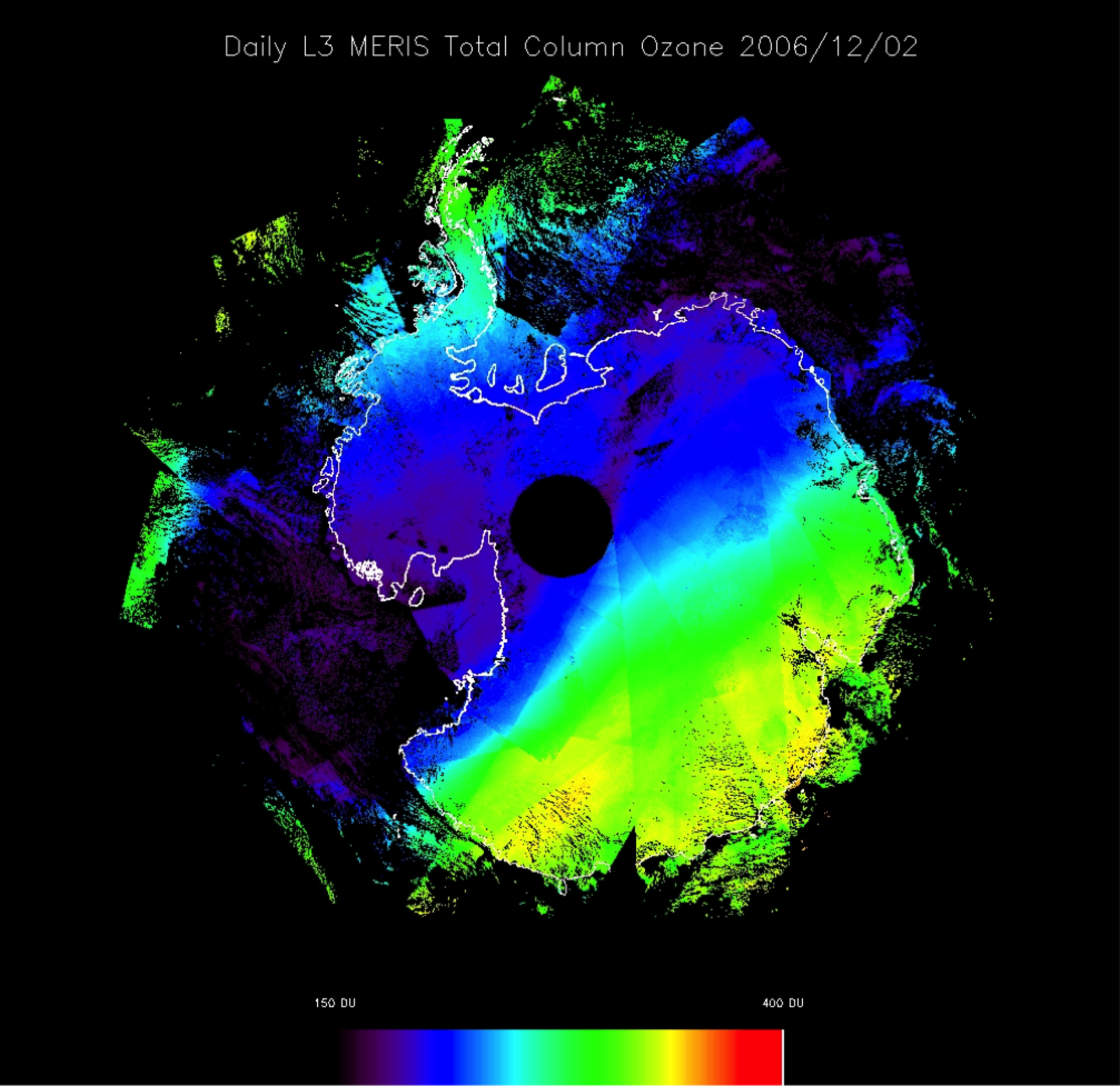 Daily L3 MERIS total column ozone, 2 December 2006