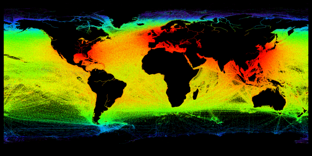 Ships detected by AISSat-1