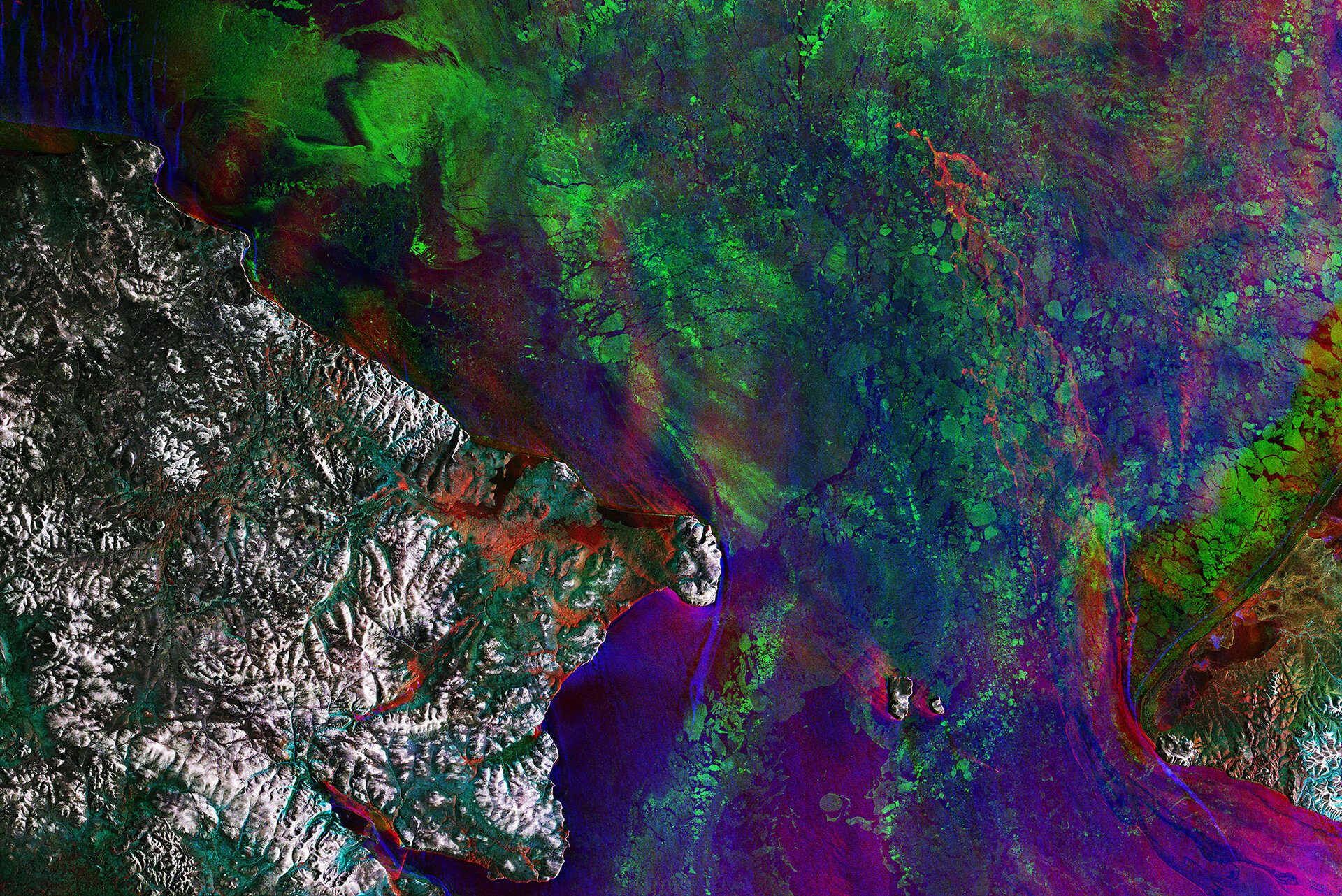 Lo Stretto di Bering, immagine Sentinel-1