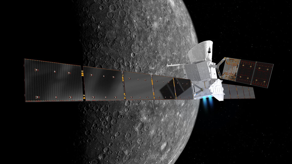 Takto bude vypadat sonda BepiColombo u Merkuru