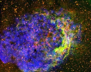 Star-circling bubble of gas