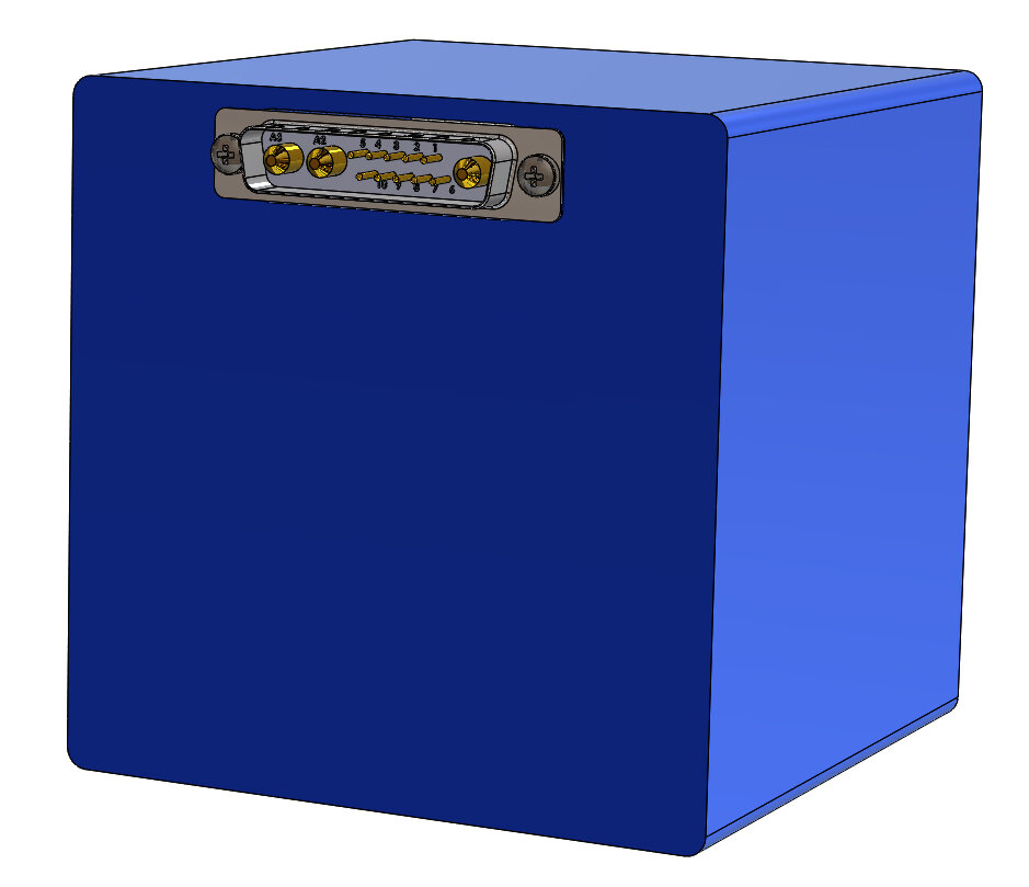 1U Experiment Cube with protruding male DB13W3P connector