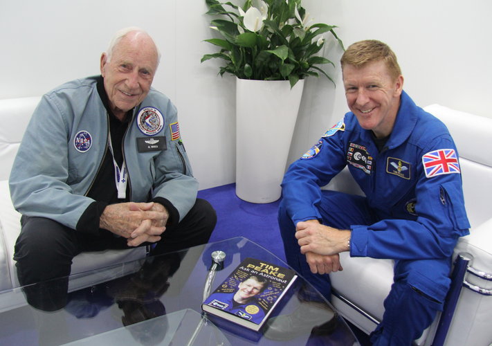 ESA astronaut Tim Peake with Apollo 15 astronaut Al Worden