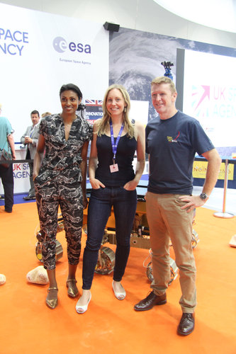 ESA astronaut Tim Peake, with Suzie Imber and Dr Shini Somara