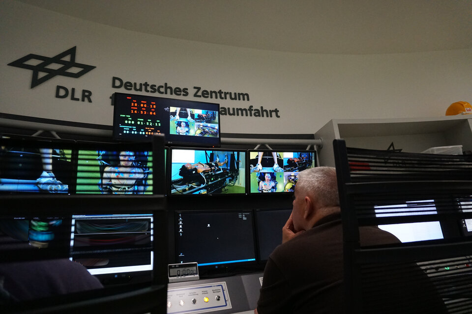 A view from the control room where the subject’s vitals are closely monitored