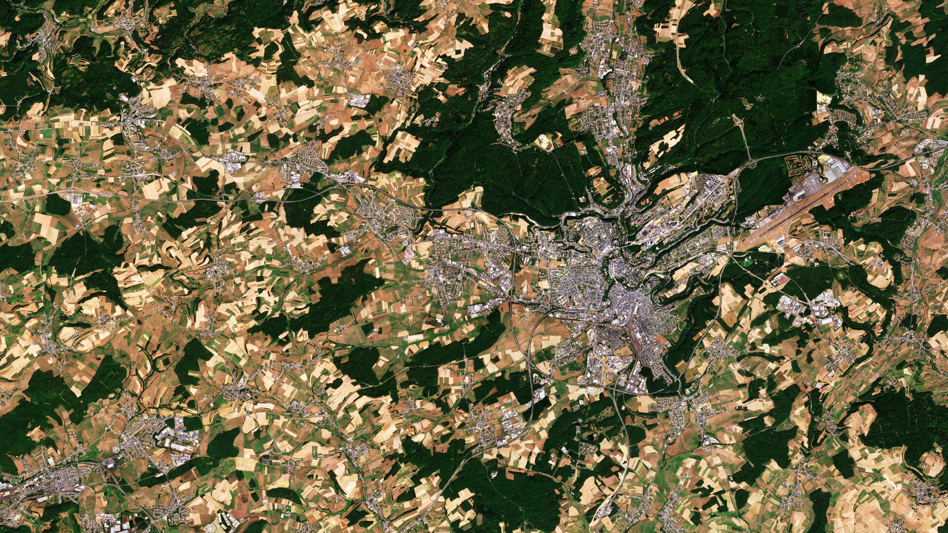 Luxembourg et ses environs, observés par Sentinelle 2A le 6 août 2018