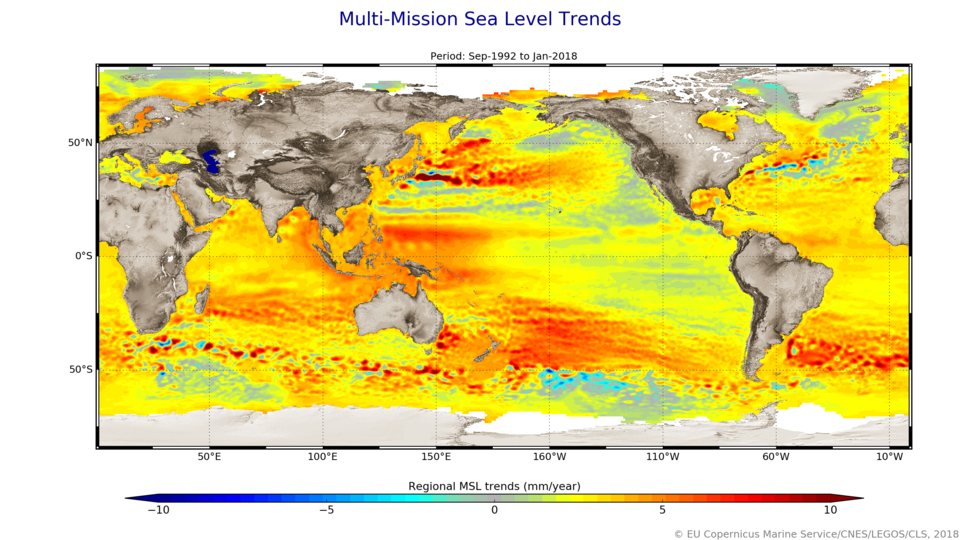 Niveau des mers: tendances régionales