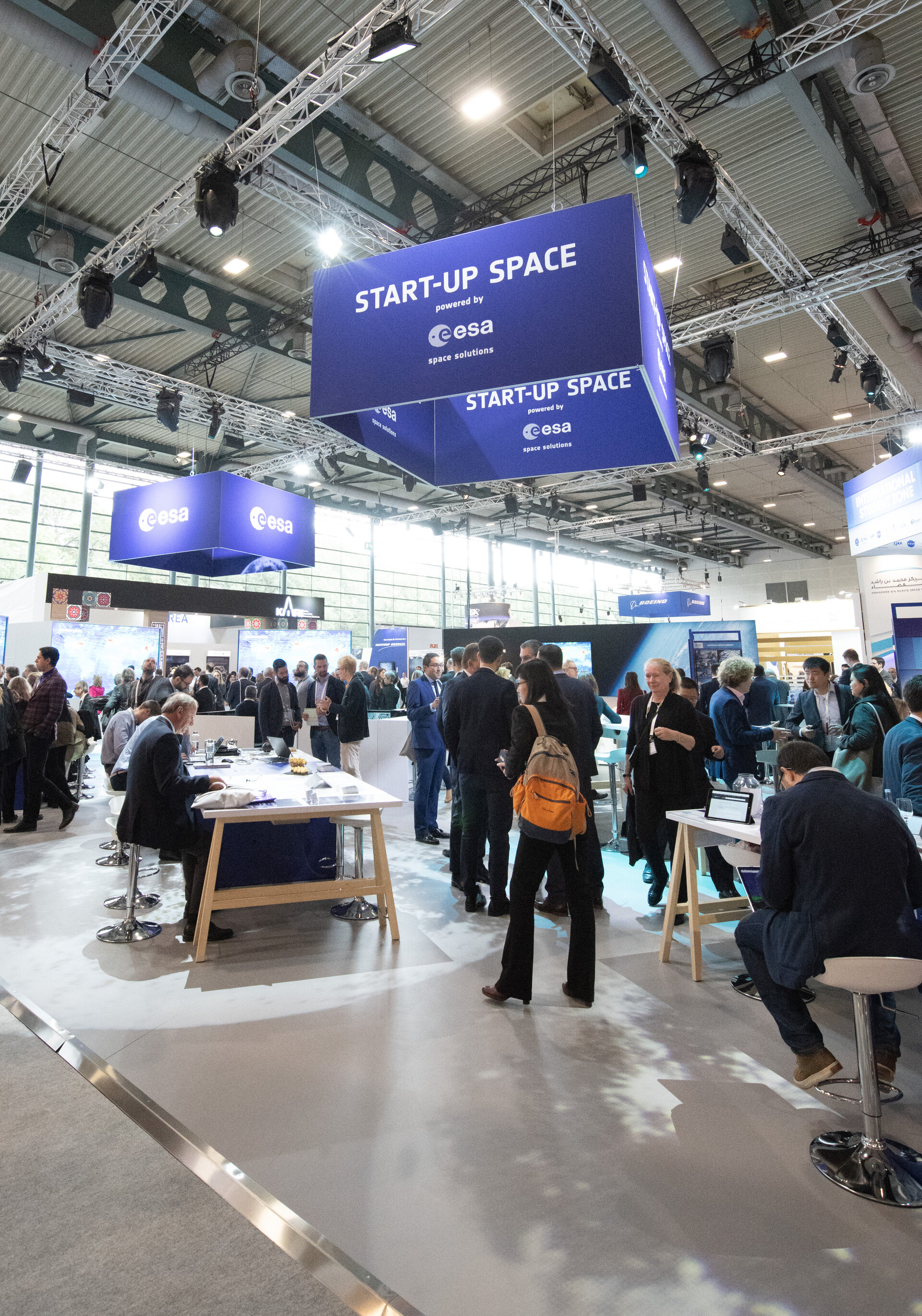 ESA booth in the Exhibition Hall at IAC 2018. 