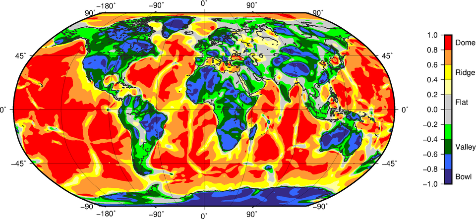 Globální tektonická mapa vytvořená družicí GOCE