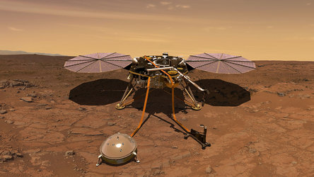 NASA's InSight lander operating on the surface of Mars