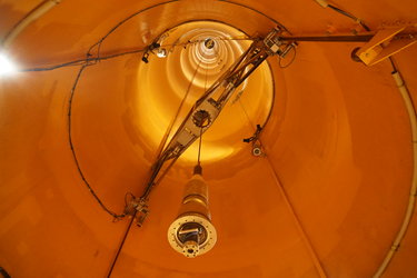 Inside the 120m high steel tube of the ZARM Drop Tower