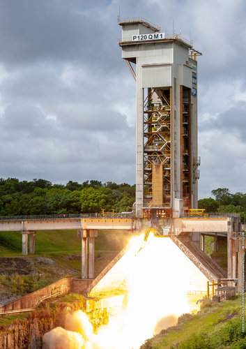 Hot firing of P120C solid rocket motor for Vega-C