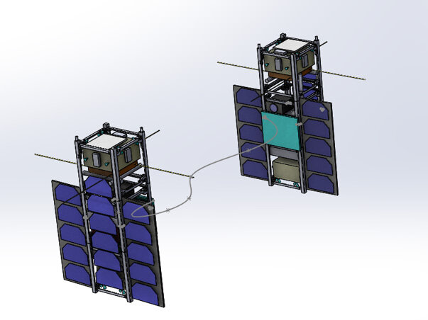 The students’ design “Stabilisation Experiment with Tethered Satellites” mission