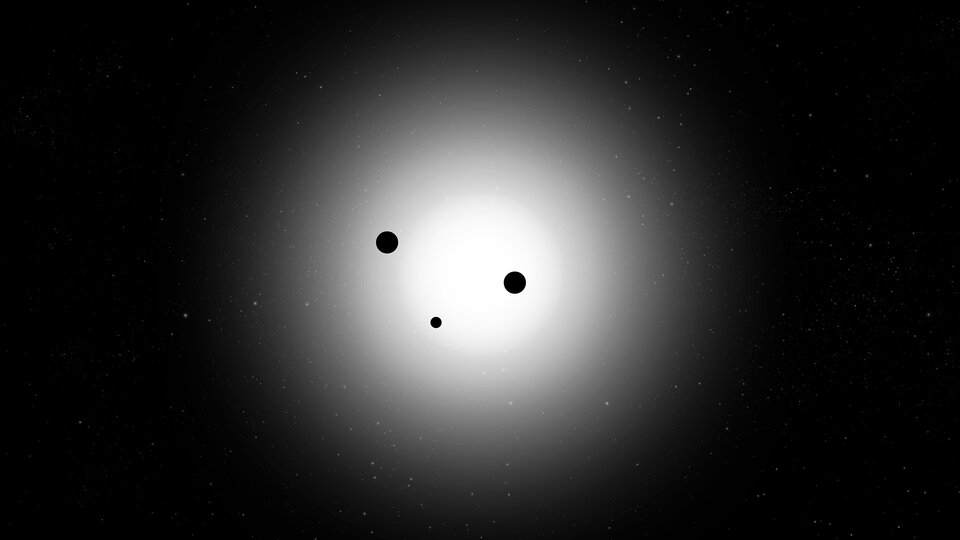 Exoplanètes en transit devant leur étoile (vue d'artiste)