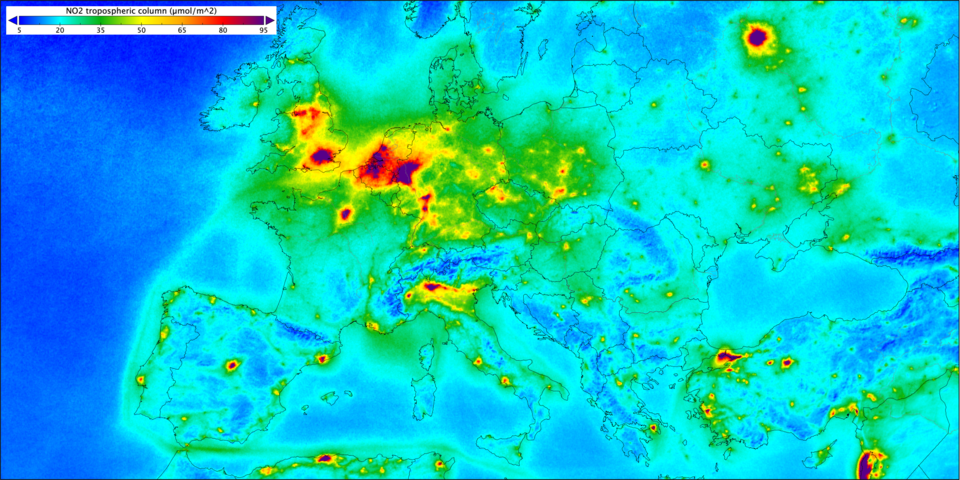 Nitrogen dioxide over Europe