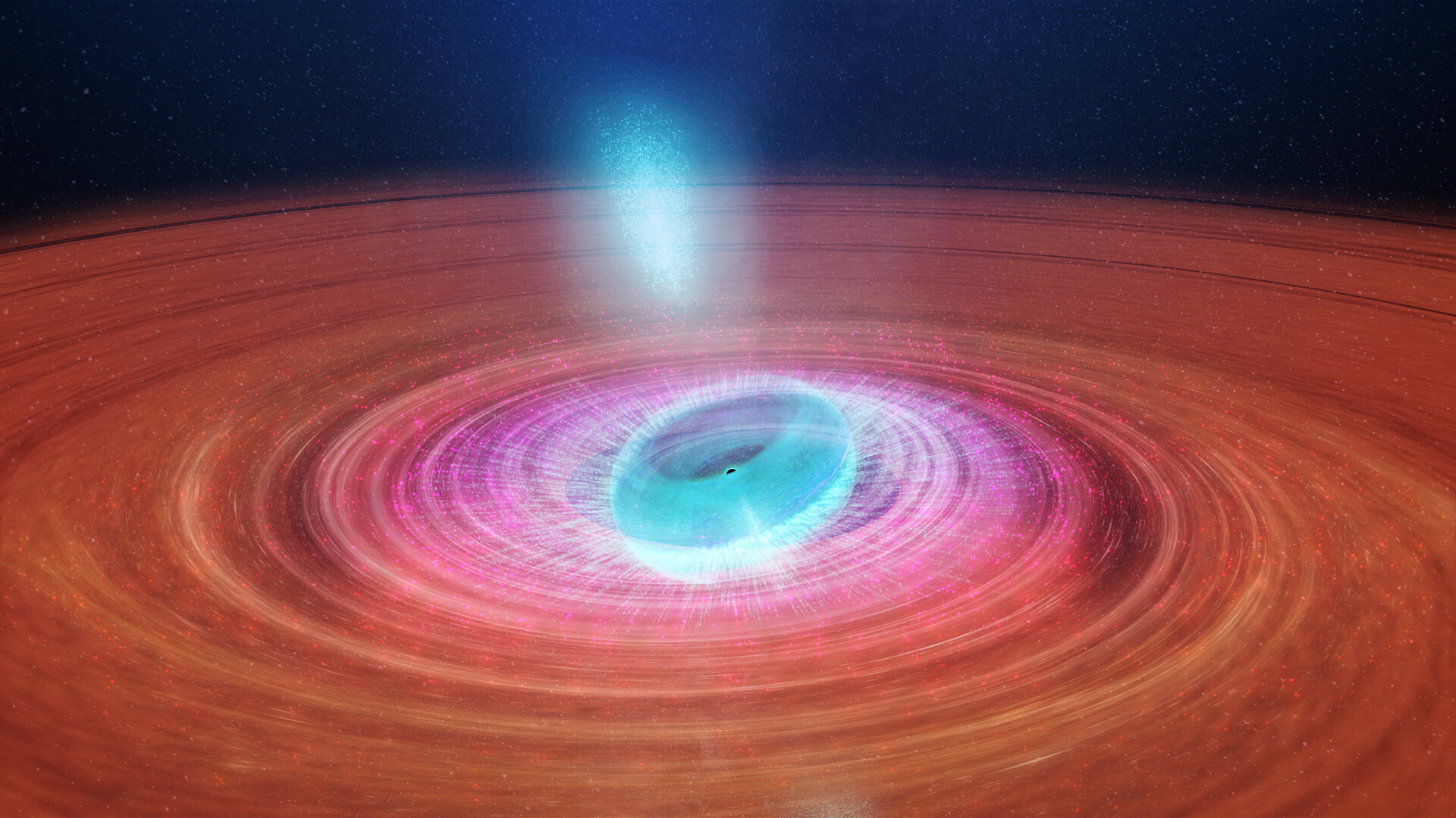 Un agujero negro dispara “balas” de plasma