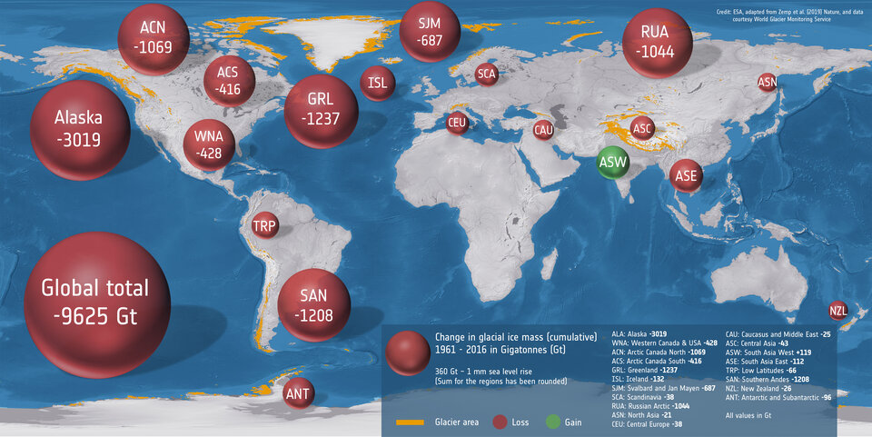 Global glacier mass loss 1961–2016