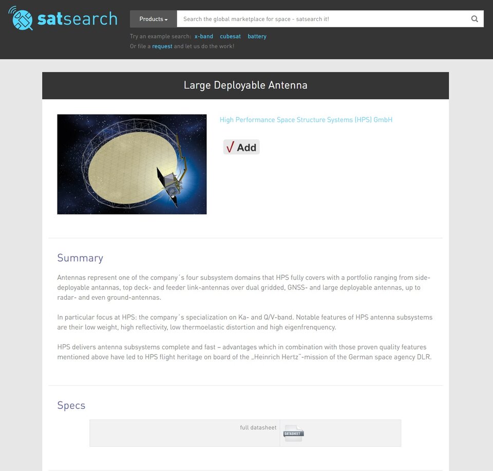 Search space suppliers for satellite units and services world-wide 