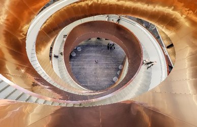 Experimentarium Helix stairs in Copenhagen, Denmark