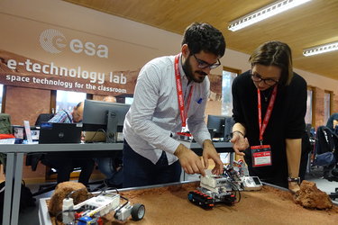 Secondary teachers build a rover to explore Mars using LEGO