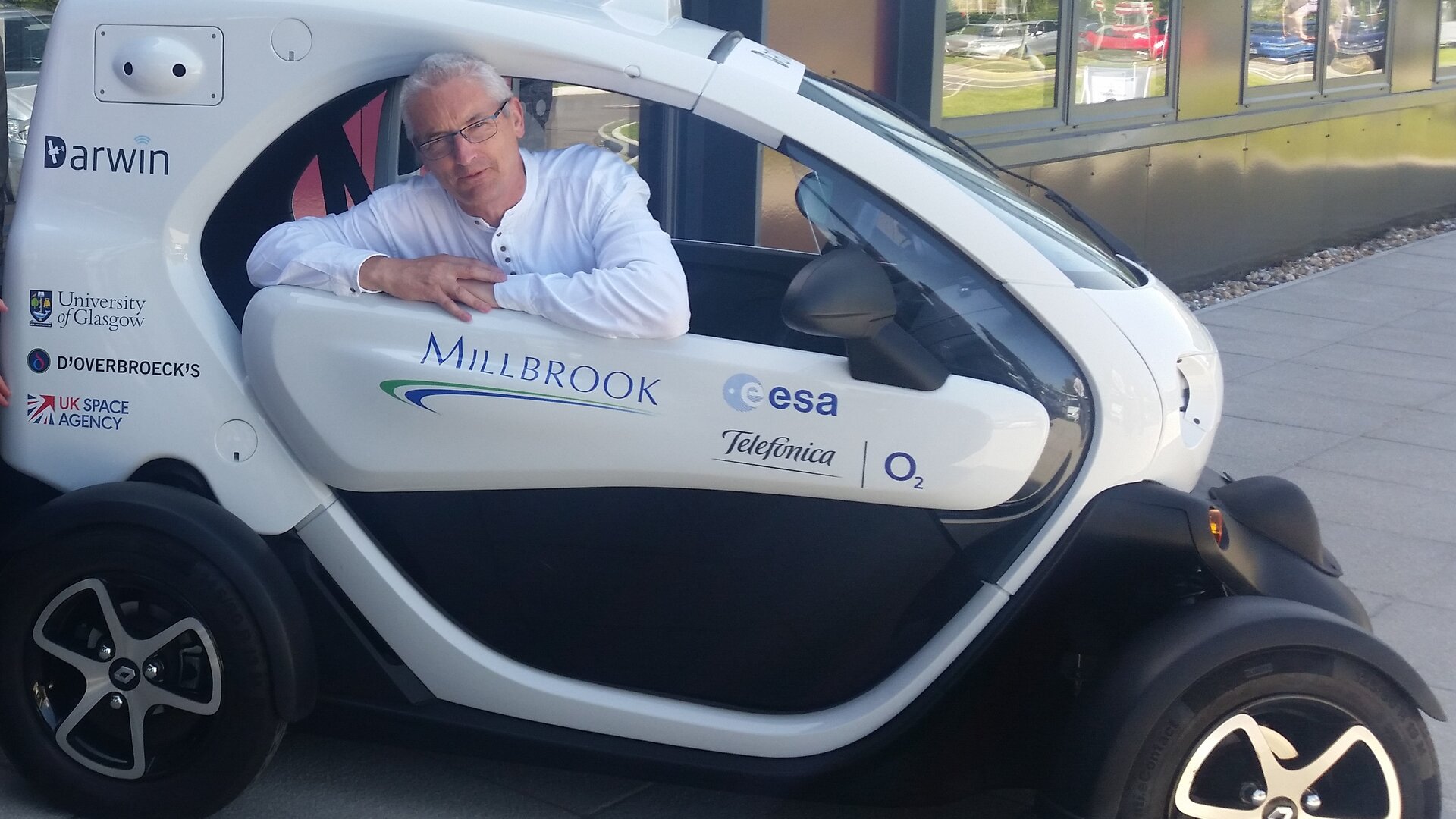 Alan Brunstrom in the self-driving Project Darwin car