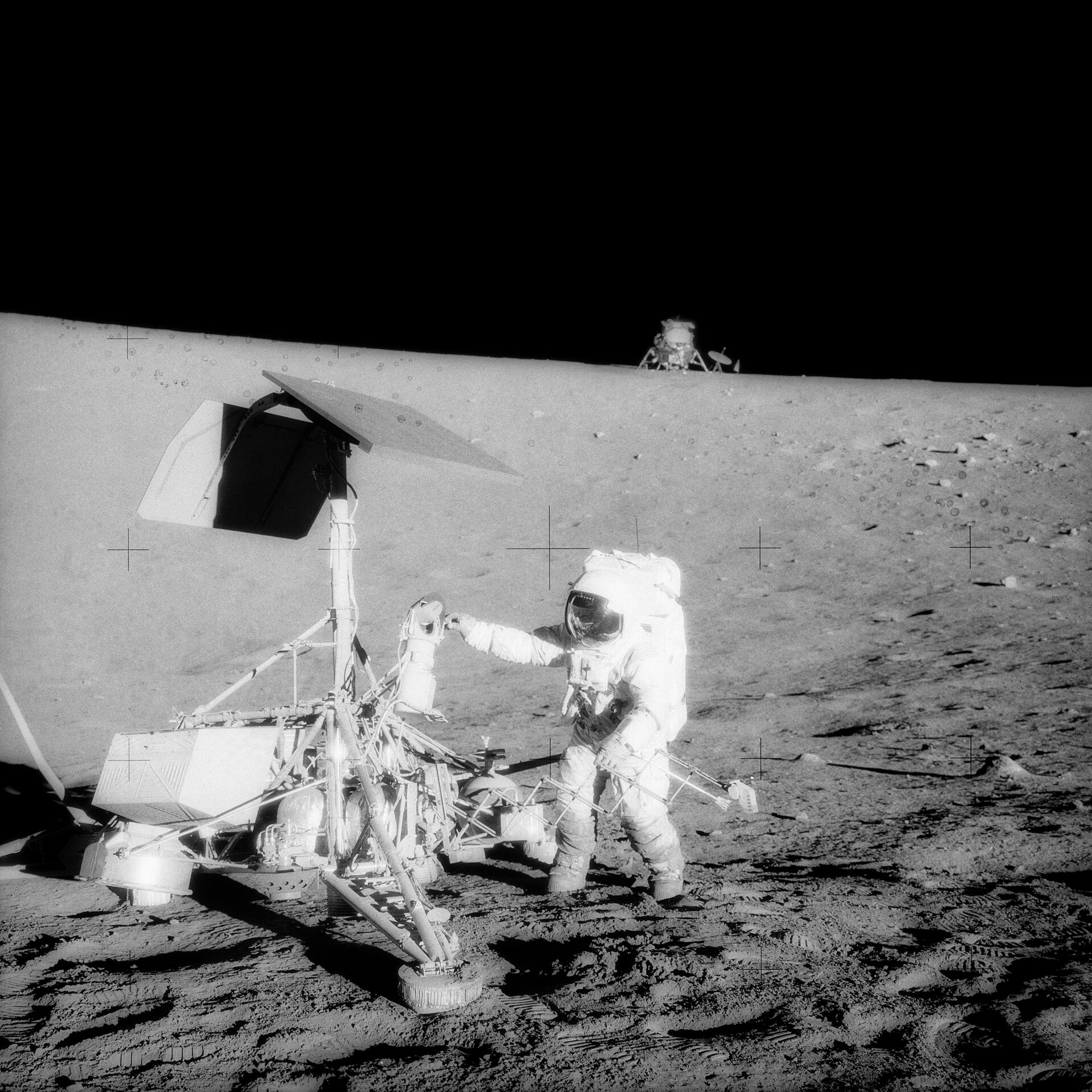Apollo 12 astronaut on the Moon