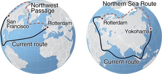 Arctic shipping routes