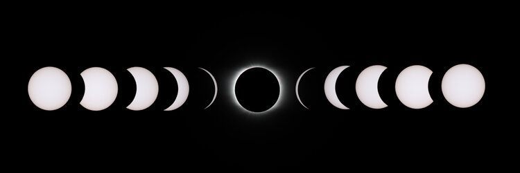 Stages of a total solar eclipse