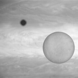 Simulated NavCam view of Jupiter and moons