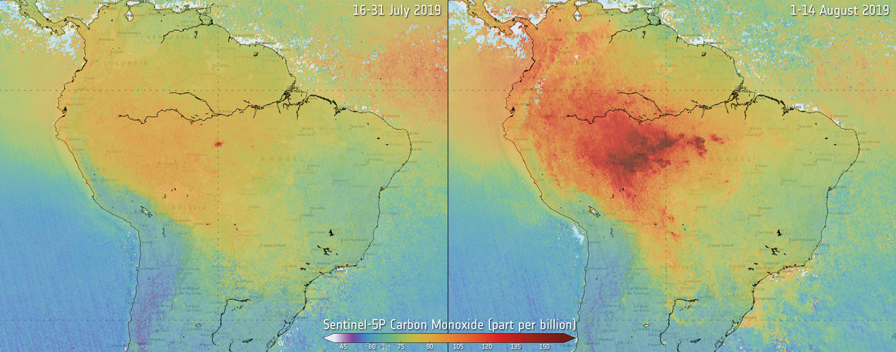 Carbon monoxide from Amazon fires