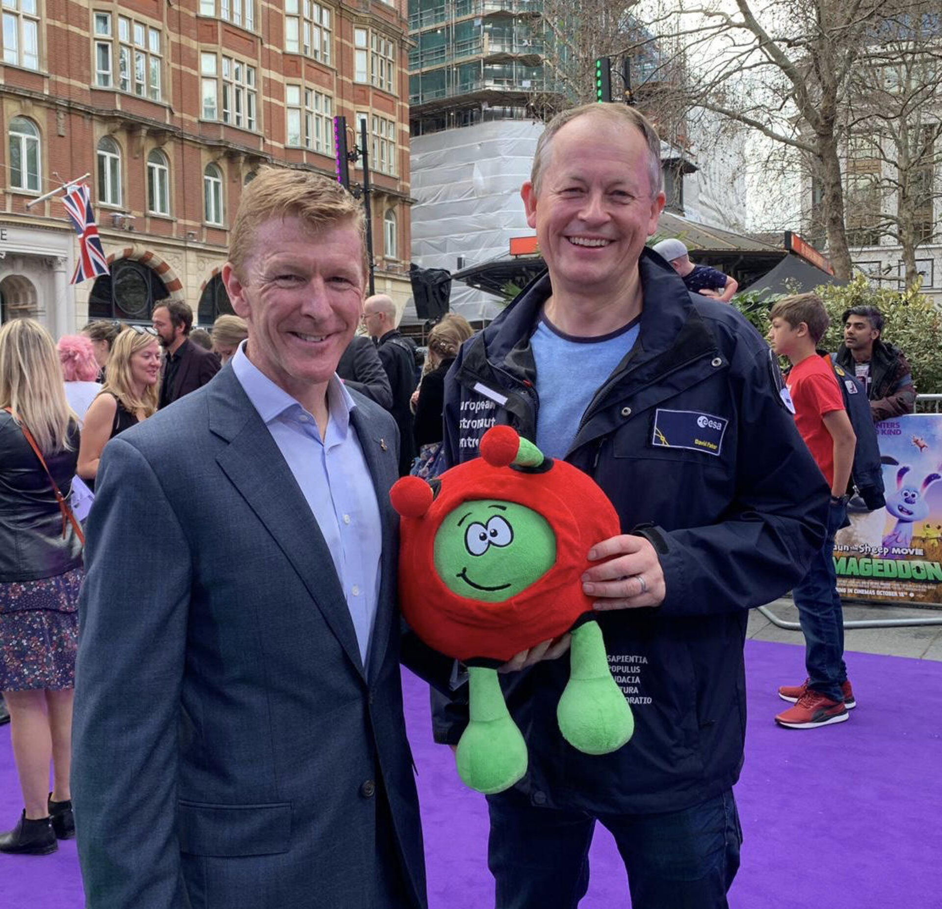 Paxi, Tim Peake and Dave Parker at Farmageddon premiere