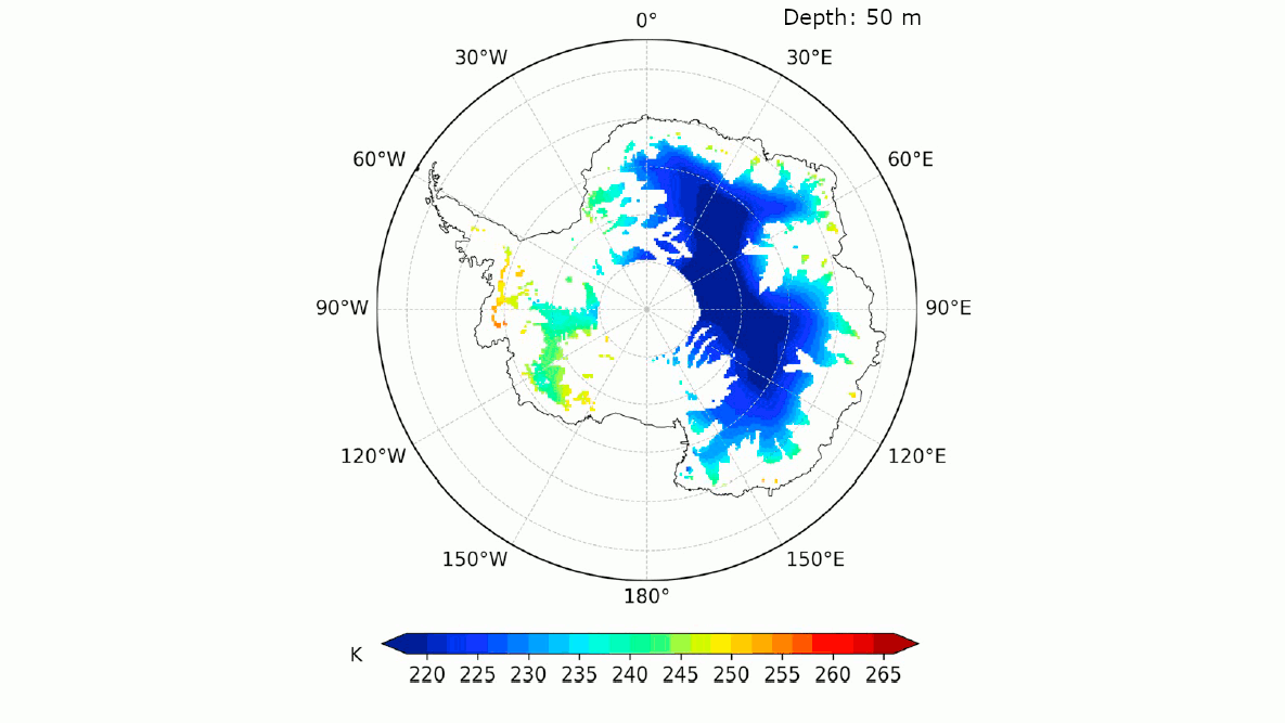 Temperatura interna de la Antártida