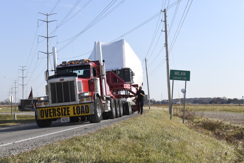 Orion transport by truck