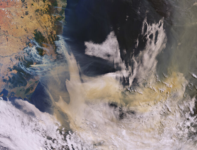 Smoke over New South Wales, Australia, from Copernicus Sentinel-3