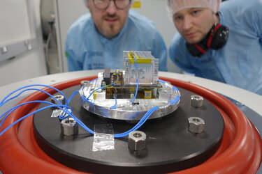 EIRSAT-1 team testing their cubesat