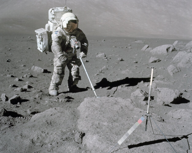 Apollo 17 rock sampling